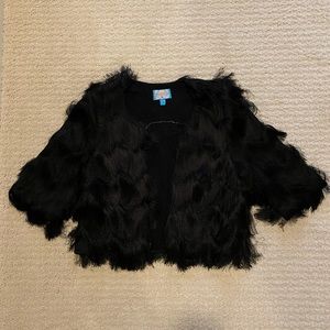 Small Black eyelash zig zag cardigan shrug!